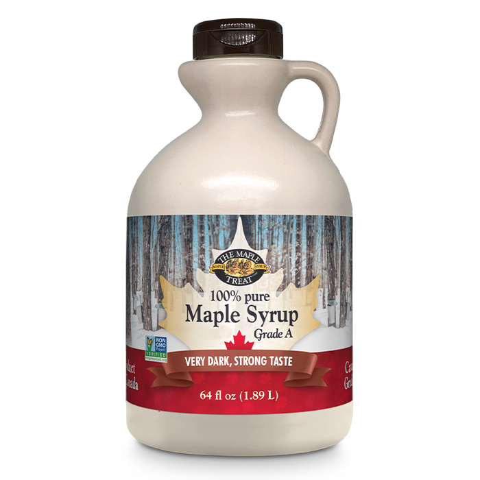 100 Pure Maple Syrup, Grade A, Very Dark Color, Strong Taste, Plastic
